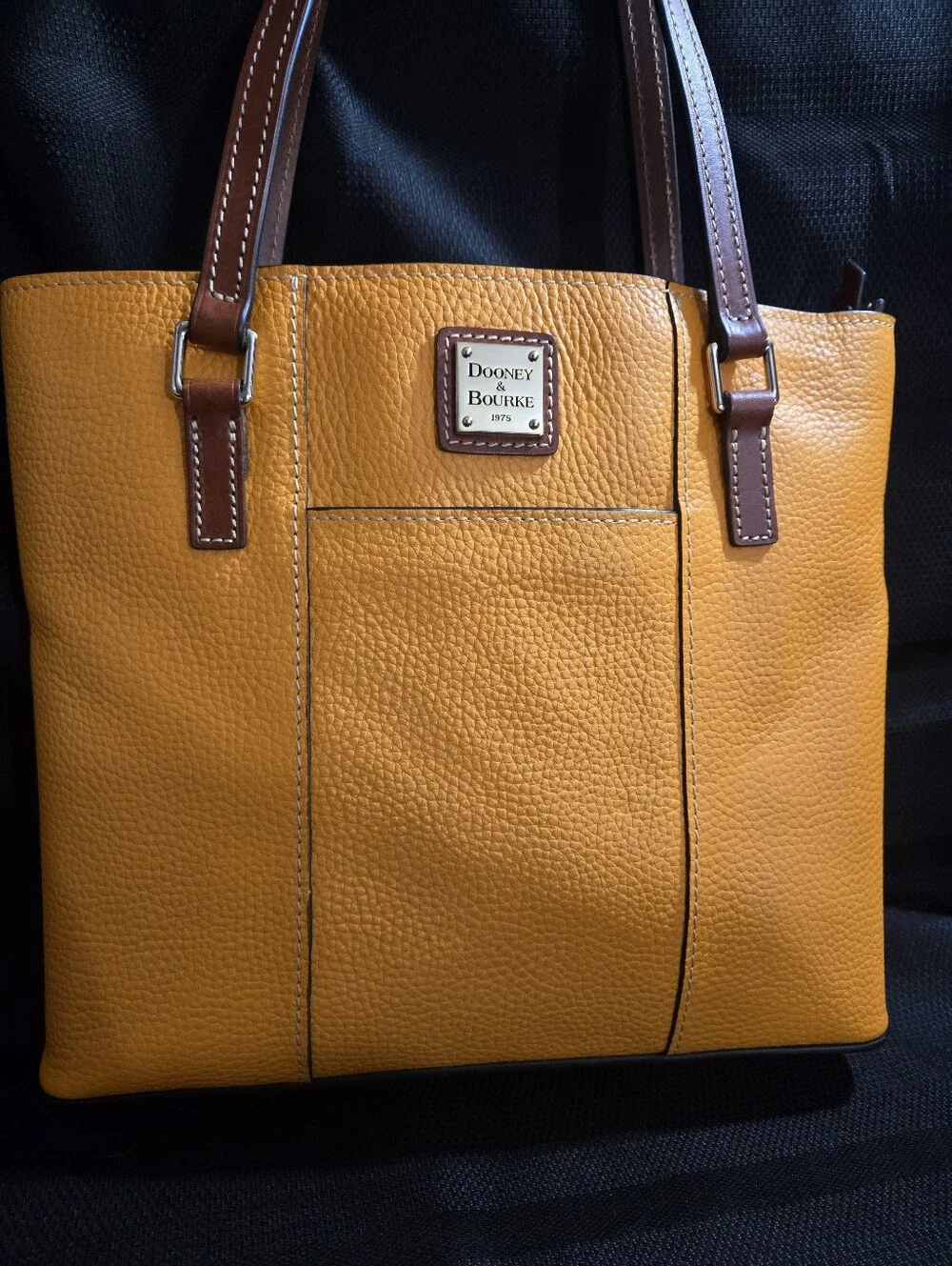 Dooney & Bourke Mustard Yellow Pebbled Leather Lexington Tote NWOT